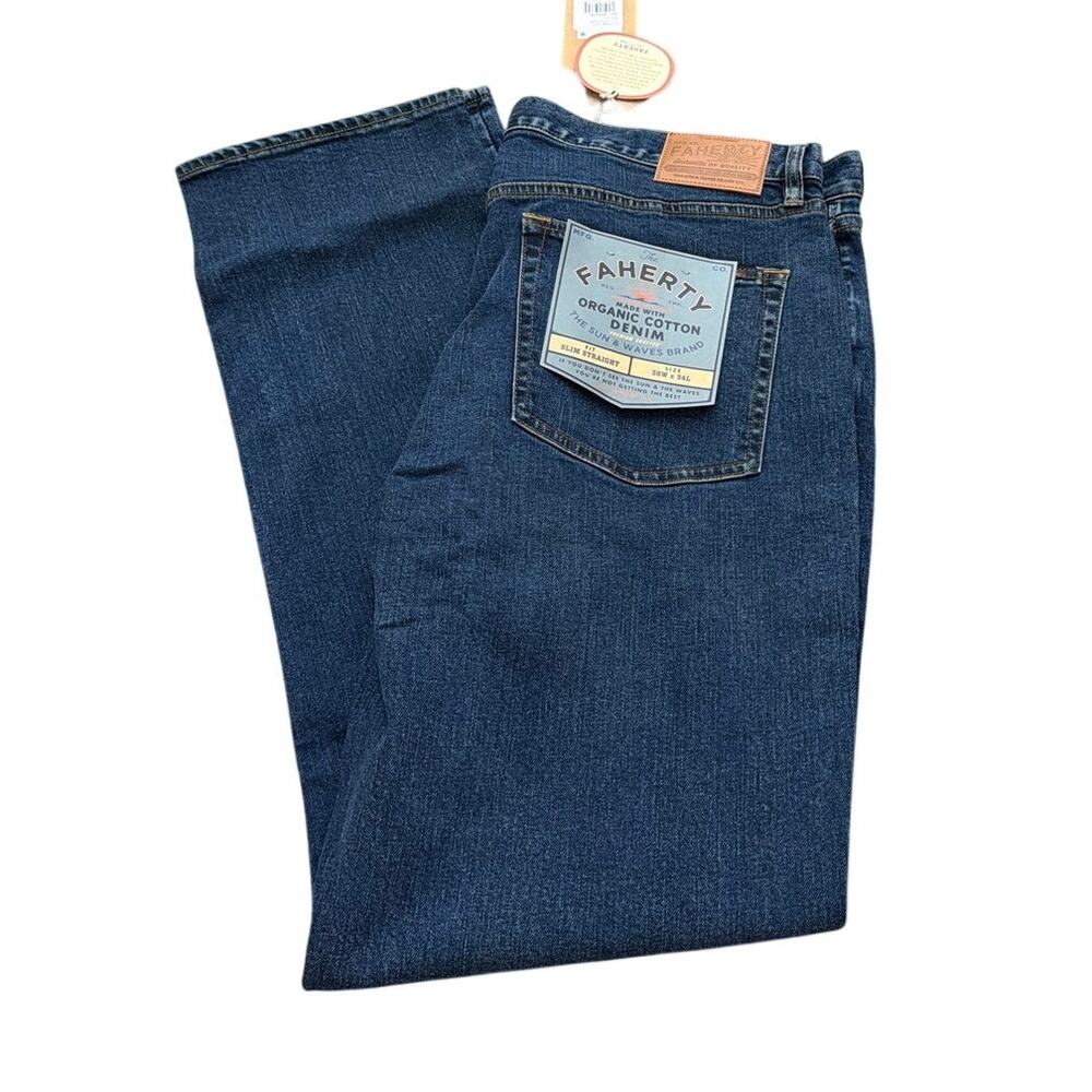 Faherty Slim/Straight Denim - Cove Point Wash MDF22421 Size W38 L34 New NWT